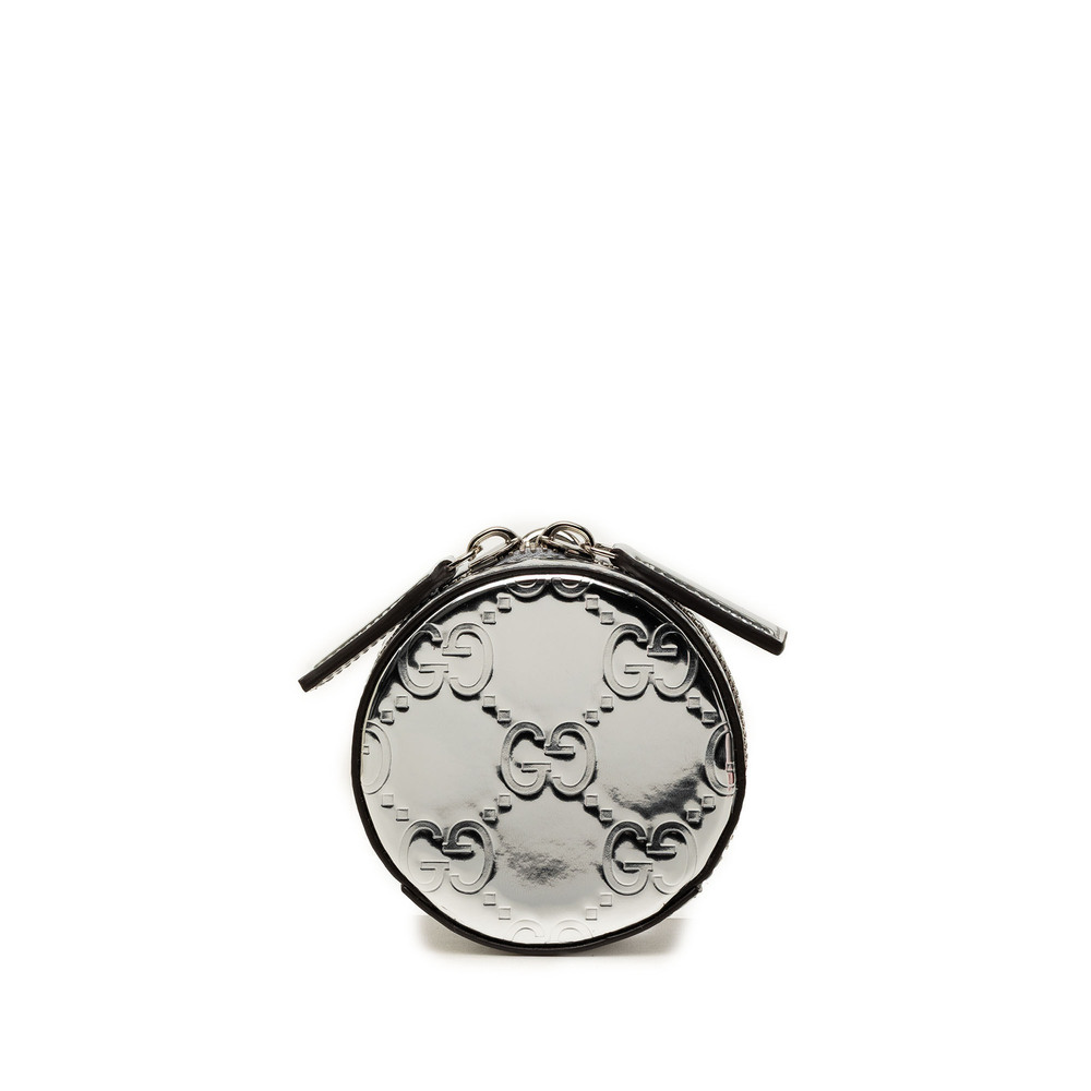 Pre-Loved Gucci Guccissima Mirror Effect Round Coin Purse